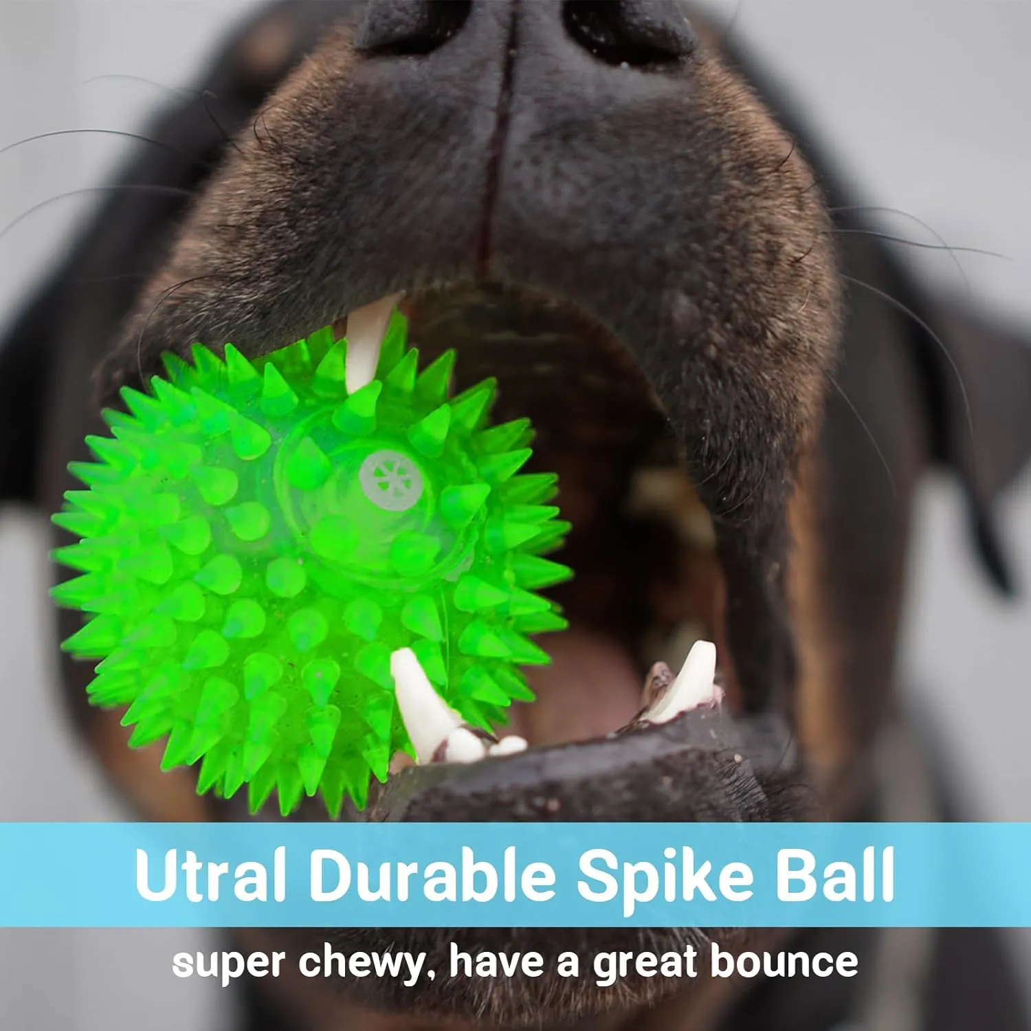 2.5" Squeaky Dog Toy Balls for Small & Medium Dogs  Durable Rubber Chew Toys for Teething Puppies, Spiky Teeth Cleaning Ball with 8 Colors