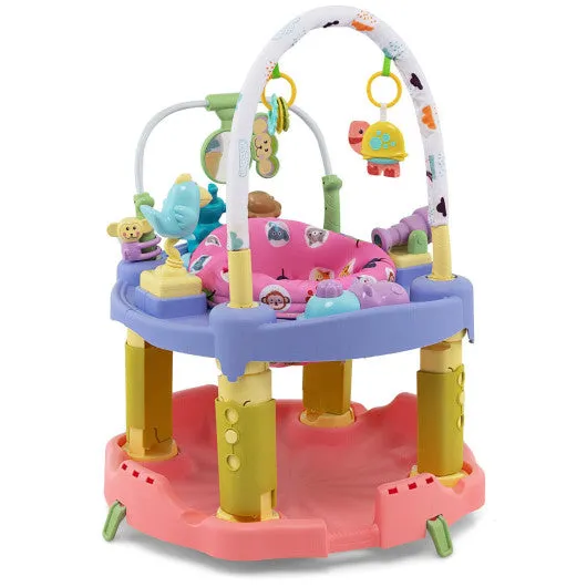 3-in-1 Baby Activity Center with 3-position for 0-24 Months-Pink
