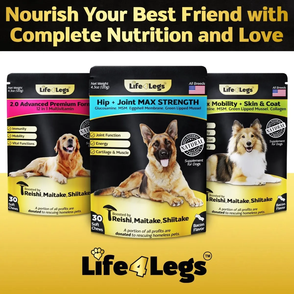 30 Soft chews Max Strength - Hip and Joint Supplement for Dogs