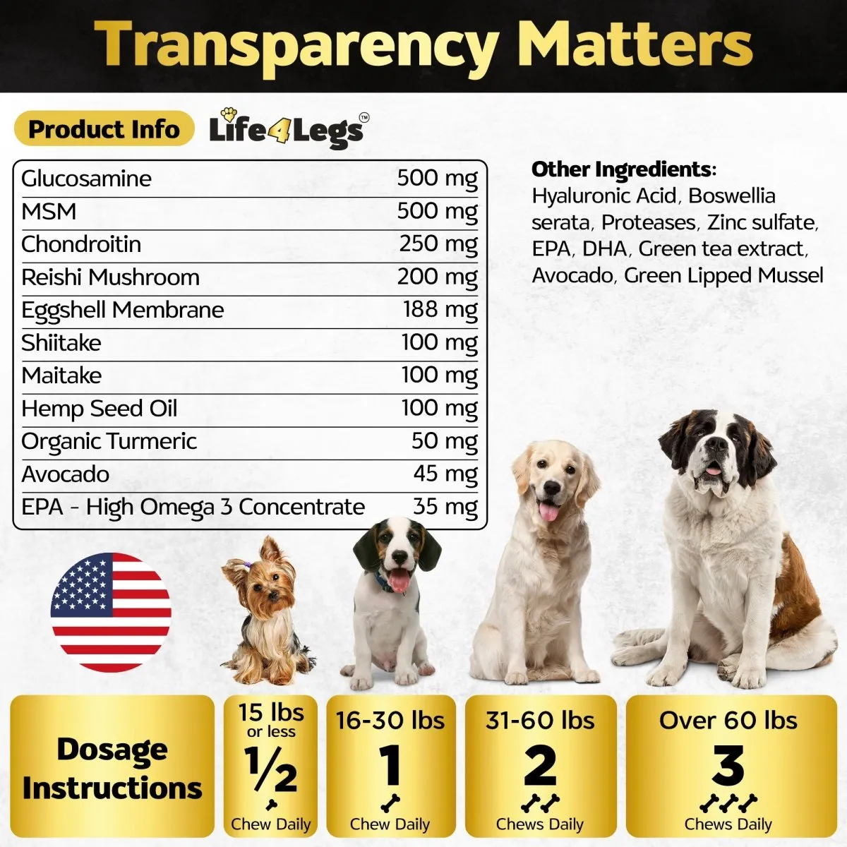30 Soft chews Max Strength - Hip and Joint Supplement for Dogs