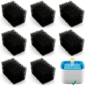 8 Pack Replacement Pre-Filter Sponges for 84oz/2.5L Automatic Cat Water Fountain