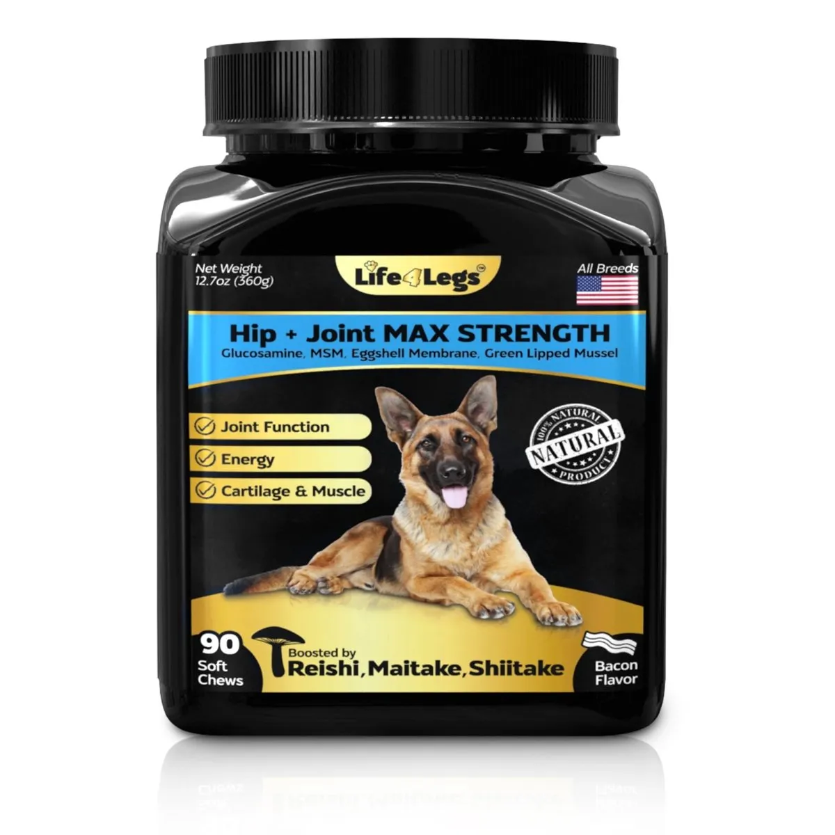90 Soft chews Max Strength - Hip and Joint Supplement for Dogs