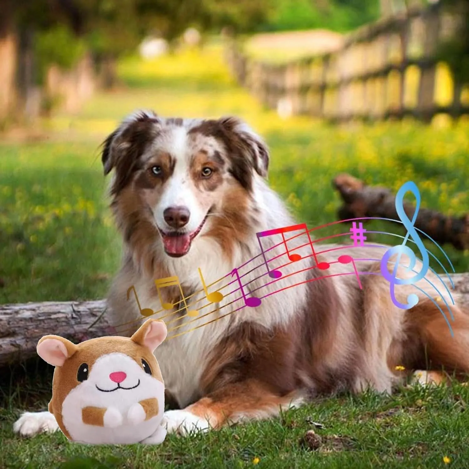 Active Moving Pet Plush Toy, Interactive Dog Toys Pet Bouncing Balls, USB Rechargeable Interactive Washable Cartoon Pig Plush Sound Electronic Dog Toy, Small Cute Squeaky Pig Dog Toy (Hamster)