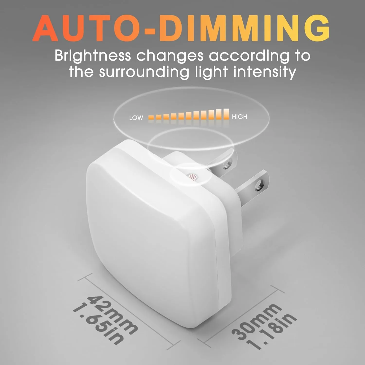 Amber Night Lights Plug into Wall, Nightlights With Light Sensor Dusk to Dawn, 0.3W Square Plug in Night Light for Kids, Amber Night Light for Bathroom Bedroom Kitchen, 2 Pack LED Night Lights