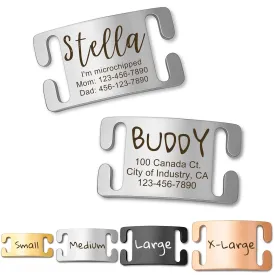 Anavia Slide On Silent Pet ID Tags, Personalized Engraved Multi-Color Plated Stainless Steel Cat Dog Name Tags, Glossy Customized Chew-Proof Quiet Dog Collar Tags (Small, Silver)
