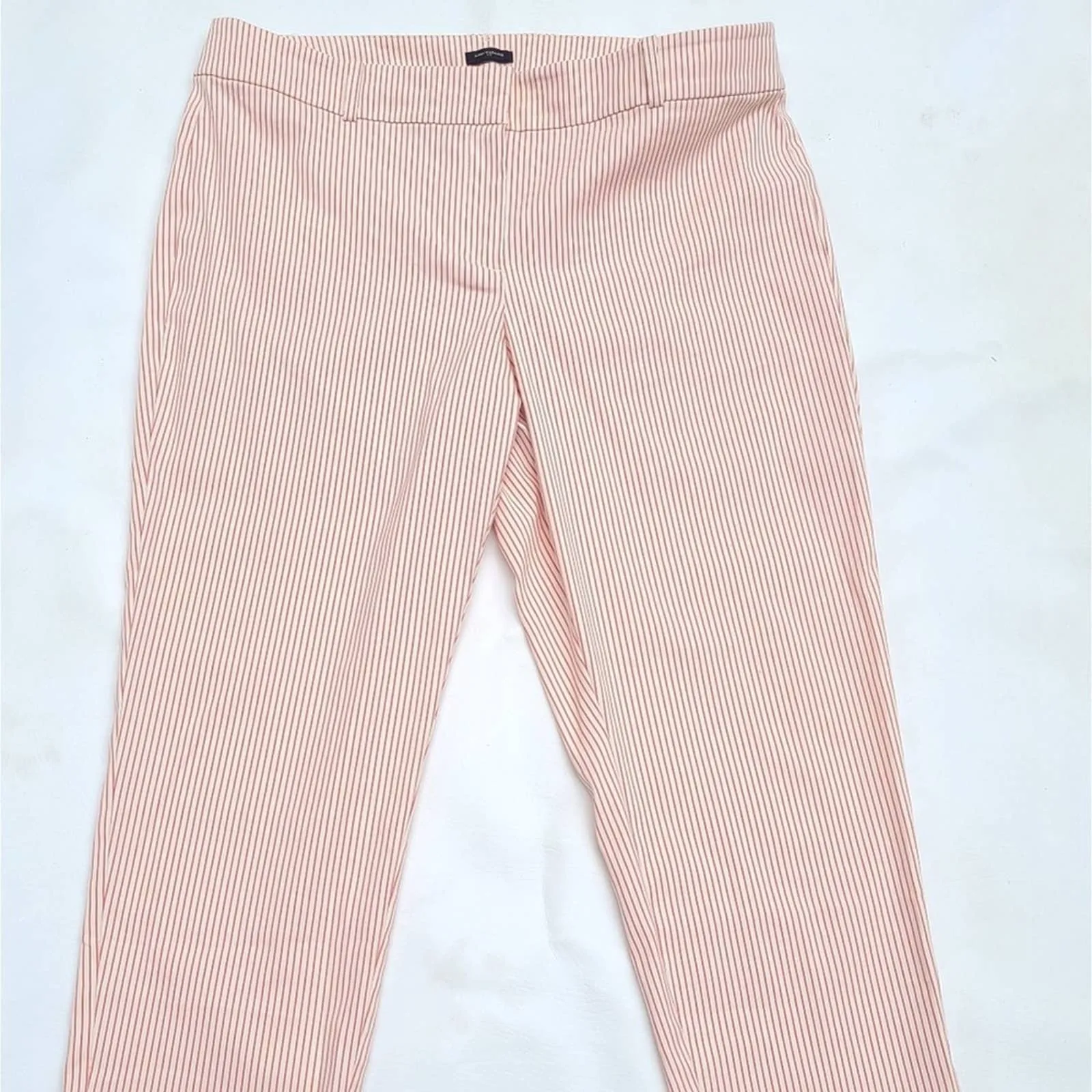 Ann Taylor Red and White Striped Cropped Pants