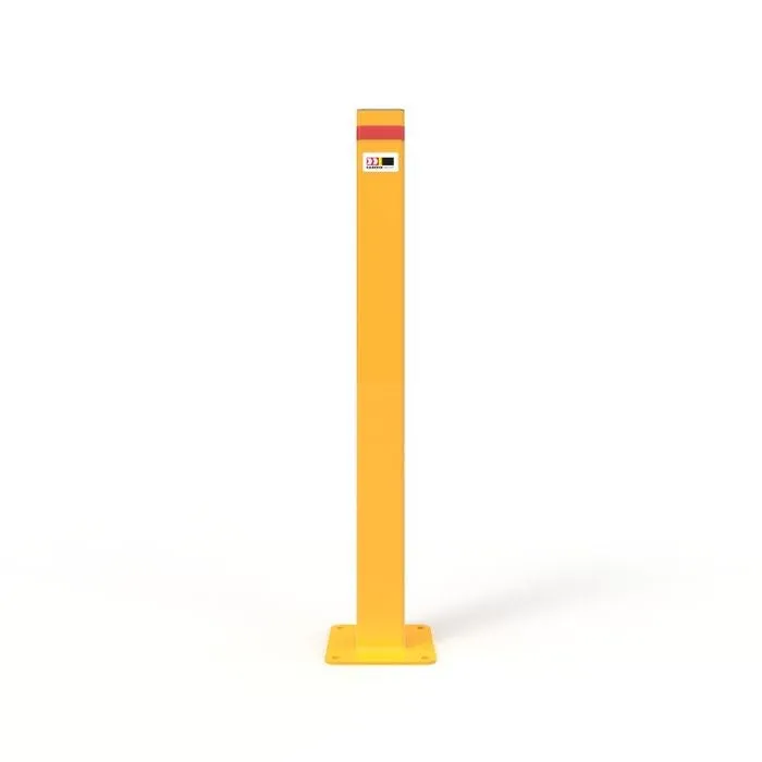 BARRIER 90MM SQUARE SURFACE MOUNTED BOLLARD-GALVANISED AND POWDER COATED