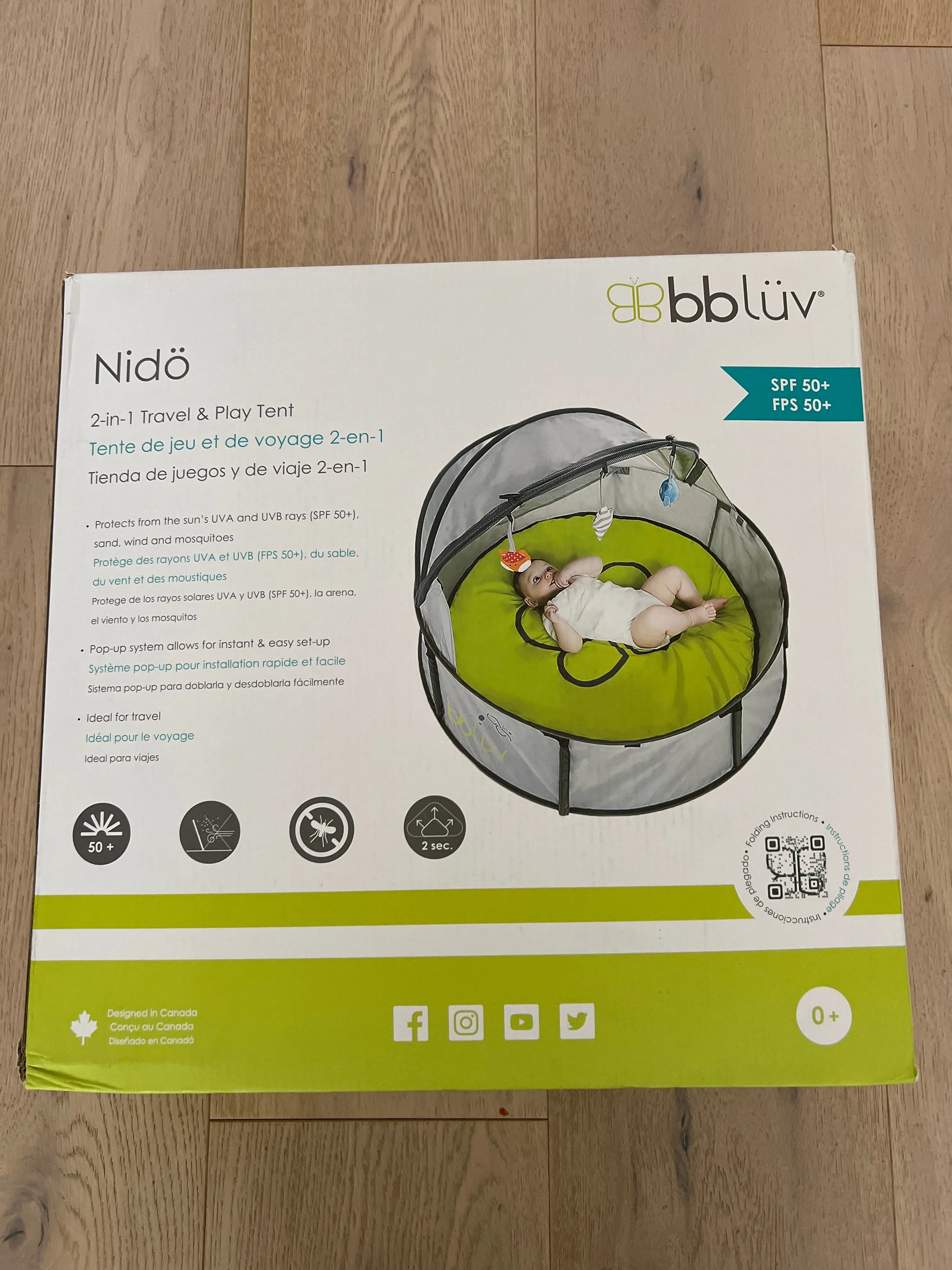 BBluv Nido 2 in 1 travel & play tent MSRP 120$