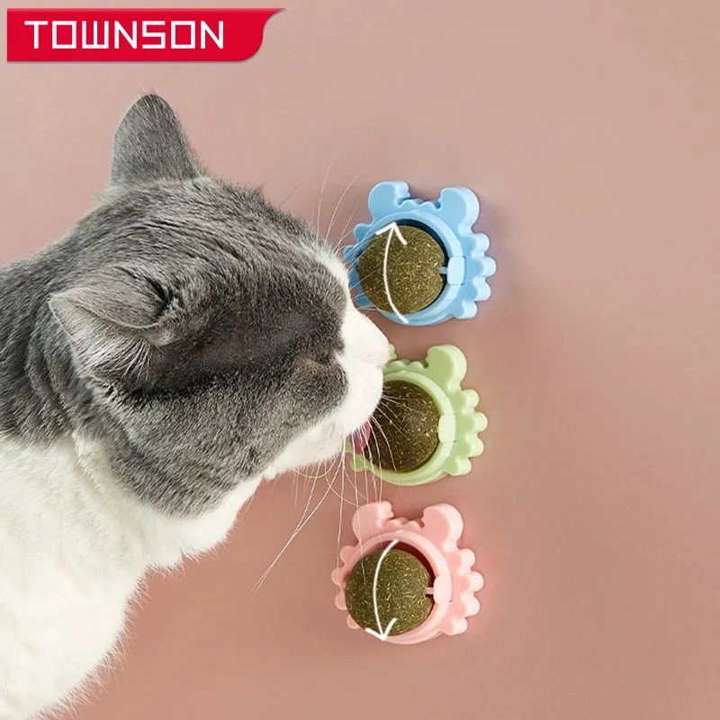 Best Natural Healthy Cat Catnip Rotating Energy Ball Interactive Cat Toy