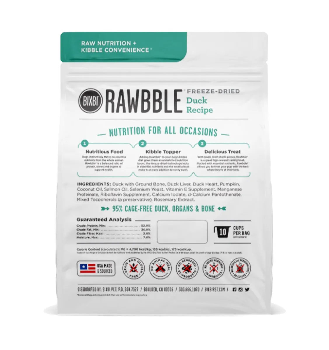 Bixbi Rawbble Duck Recipe Freeze Dried