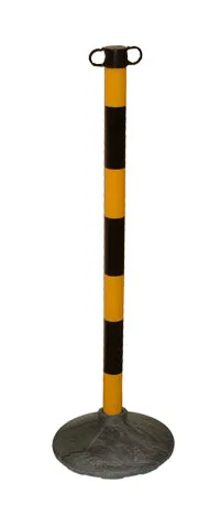 Black and Yellow Portable Plastic Barrier Post