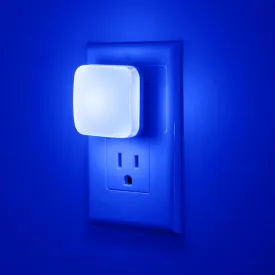 Blue Night Lights Plug into Wall, Nightlights With Light Sensor Dusk to Dawn, 0.3W Square Plug in Night Light for Kids, Blue Night Light for Bathroom Bedroom Kitchen, 2 Pack LED Night Lights