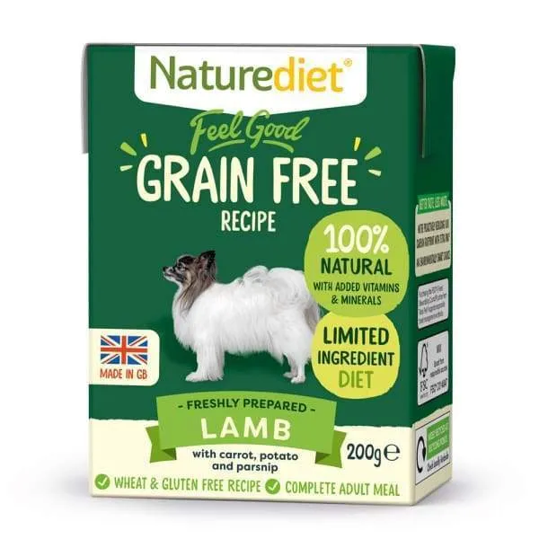 [BUY 3 FREE 1] Naturediet Feel Good Grain-Free Lamb Wet Dog Food 200g