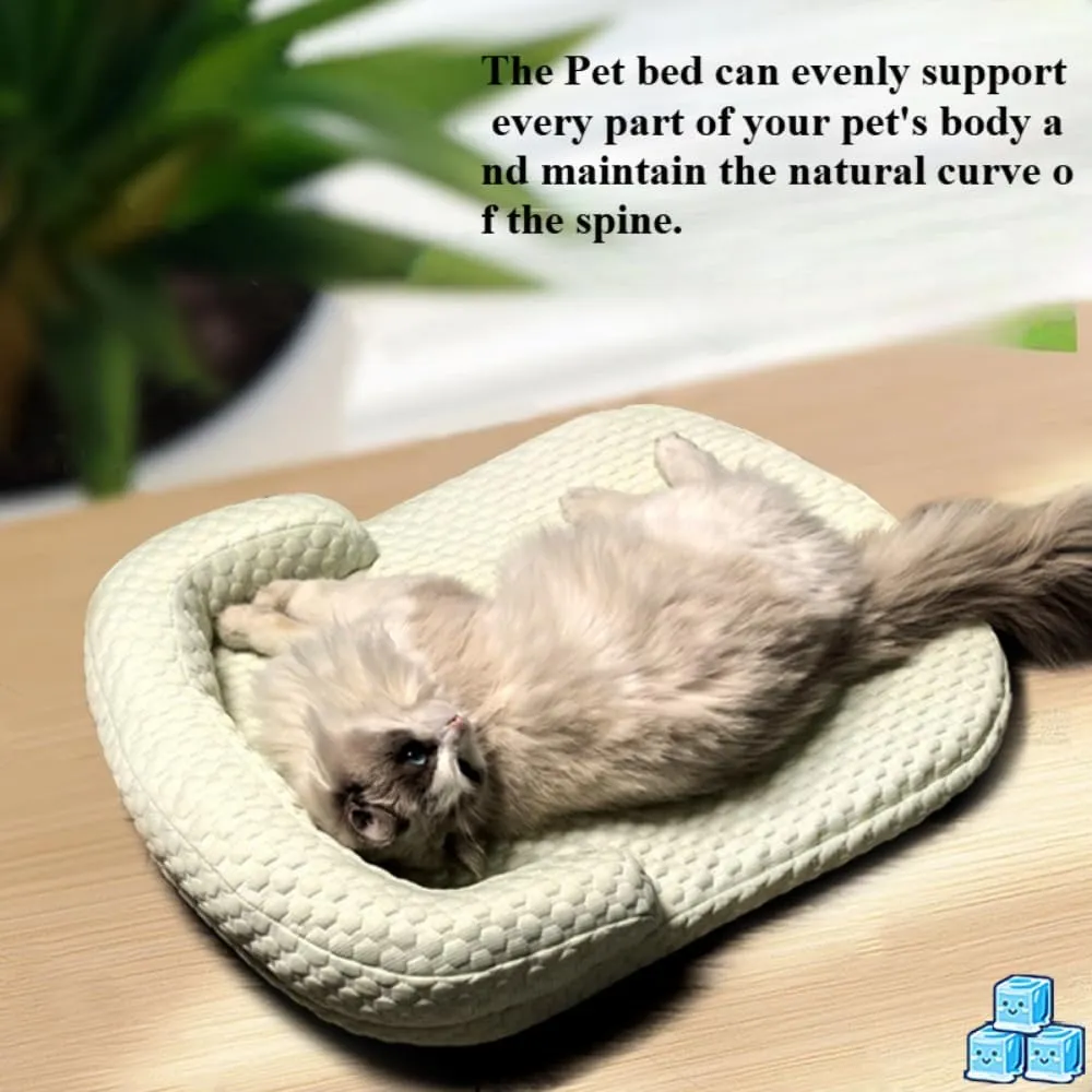 Cat Bed Cooling Mat for Cats & Small Dogs - Self-Cooling, Soft, Leak-Proof, Lightweight, Washable, Indoor/Outdoor Use(21.65''X3.94''X15.75'',Green)