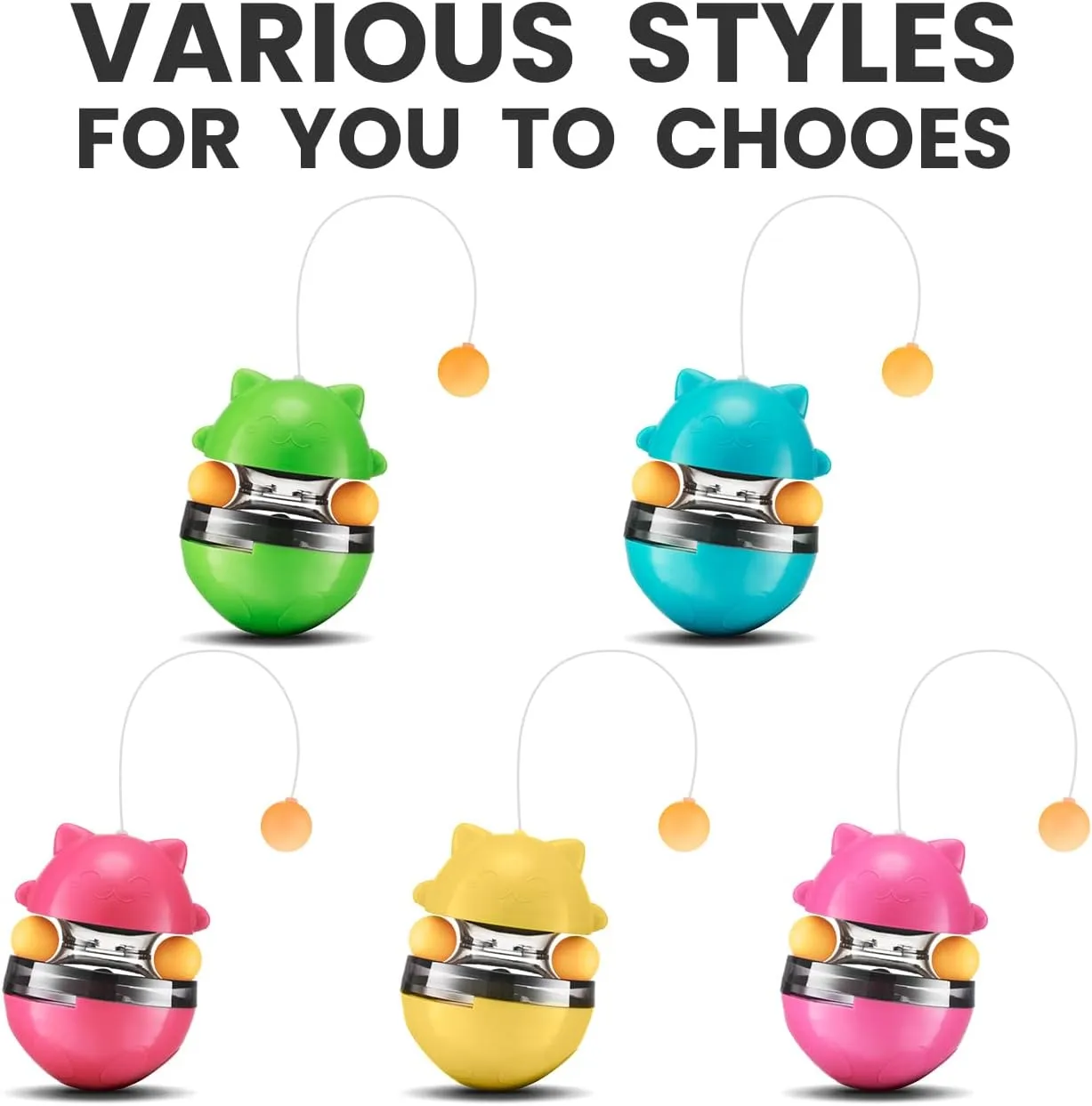 Cat Toys, Interactive Cat Toys, Exercise Tumbler for Indoor Cats, Tower of Tracks Interactive 2-Tier with Exercise Balls, 3-in-1 Tumbler Catnip Toy, Pink