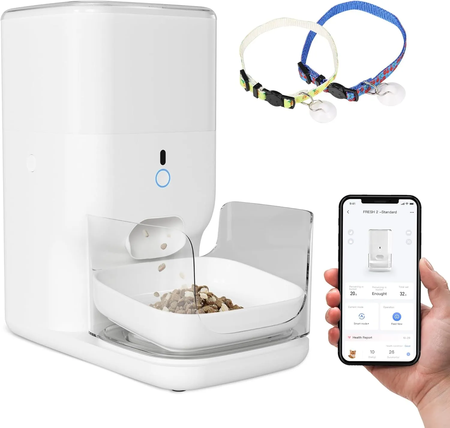 CATLINK RFID Automatic Cat Feeder, 4L Capacity WiFi Enabled Pet Food Dispenser, Health Report for Cats, App Control, Timed Cat Food Feeder, Multi-cat Recognition (Fresh 2 Pro)