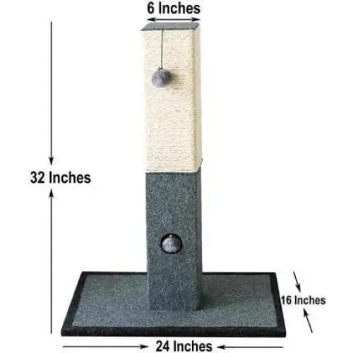 Catry Large Cat Tree Cat Scratching Post with Natural Sisal Rope and Toys