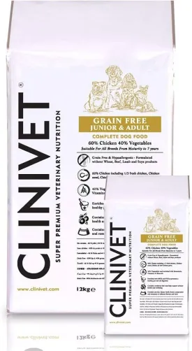 Clinivet | Hypoallergenic Grain Free Dry Dog Food | Chicken & Vegetables