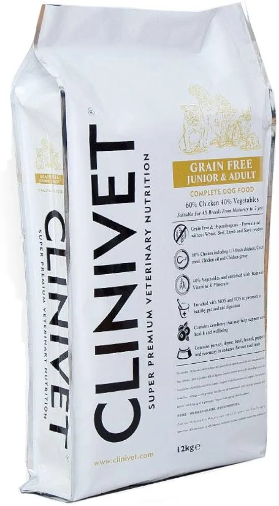 Clinivet | Hypoallergenic Grain Free Dry Dog Food | Chicken & Vegetables