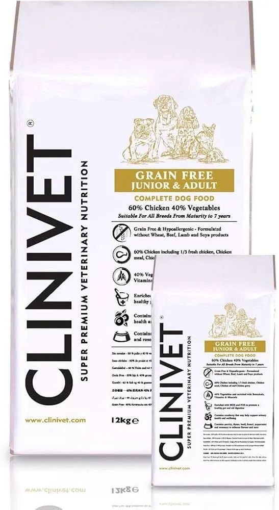 Clinivet | Hypoallergenic Grain Free Dry Dog Food | Chicken & Vegetables