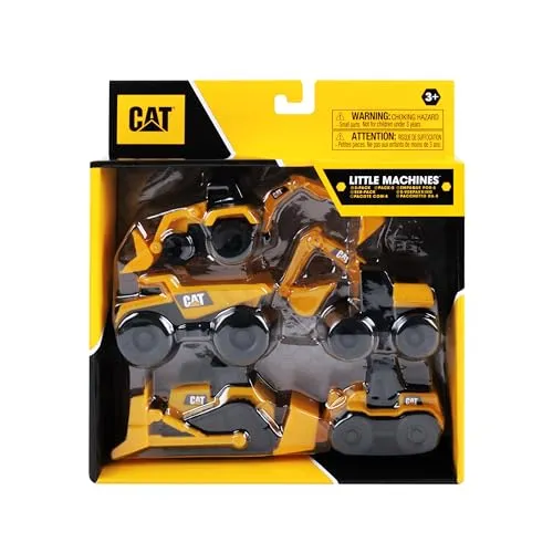 Clip coupon CAT Construction Toys, Little Machines 5pk Truck Toy Set, Includes Dump Truck, Front Loader, Bulldozer, Backhoe, and Excavator Vehicles with Moving Parts, Ages 3 