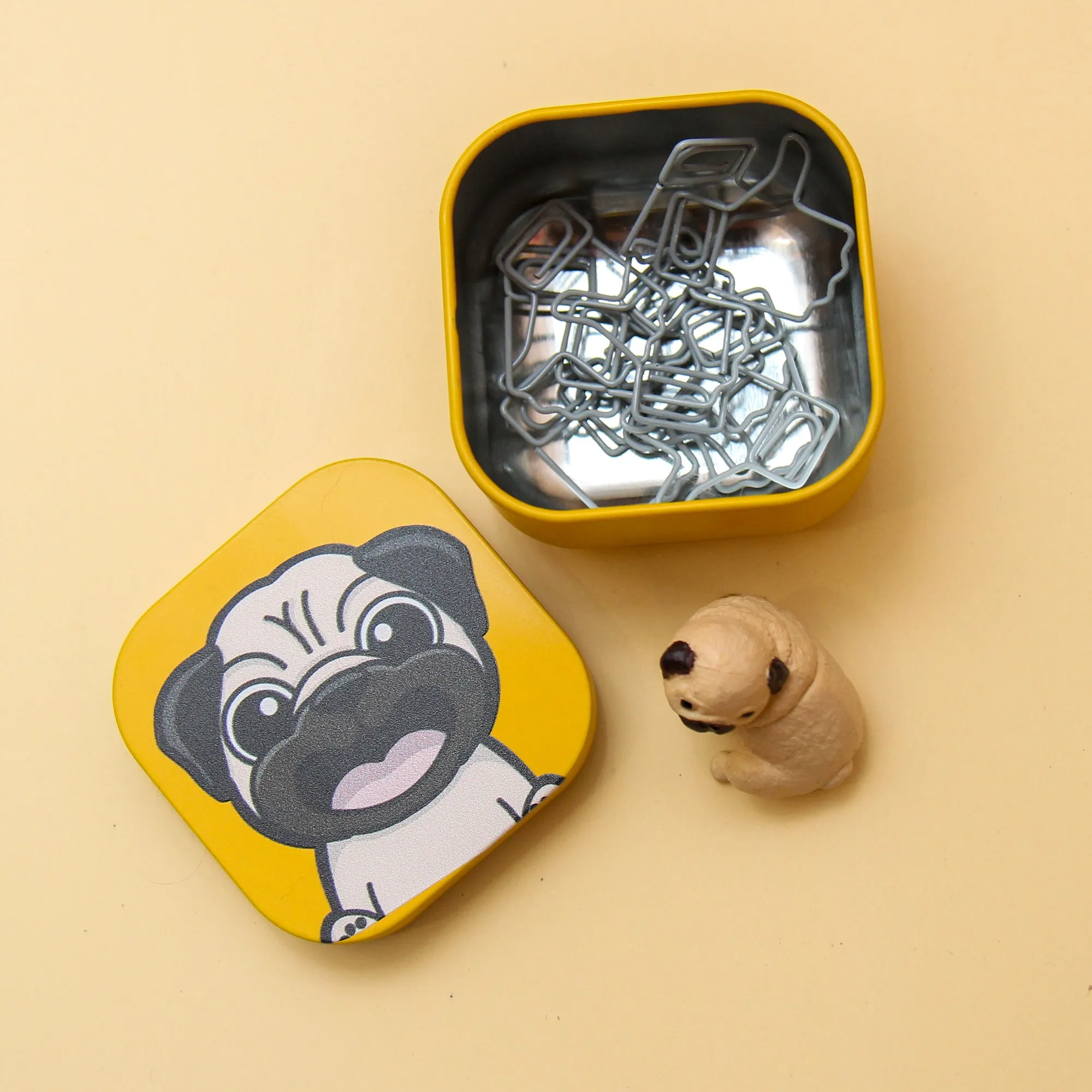 Cute Pet Mini Tin 5.5cm - Kawaii Animal Design Storage Container | Small Metal Box for Pet Treats | Illustrated Dog Cat Storage