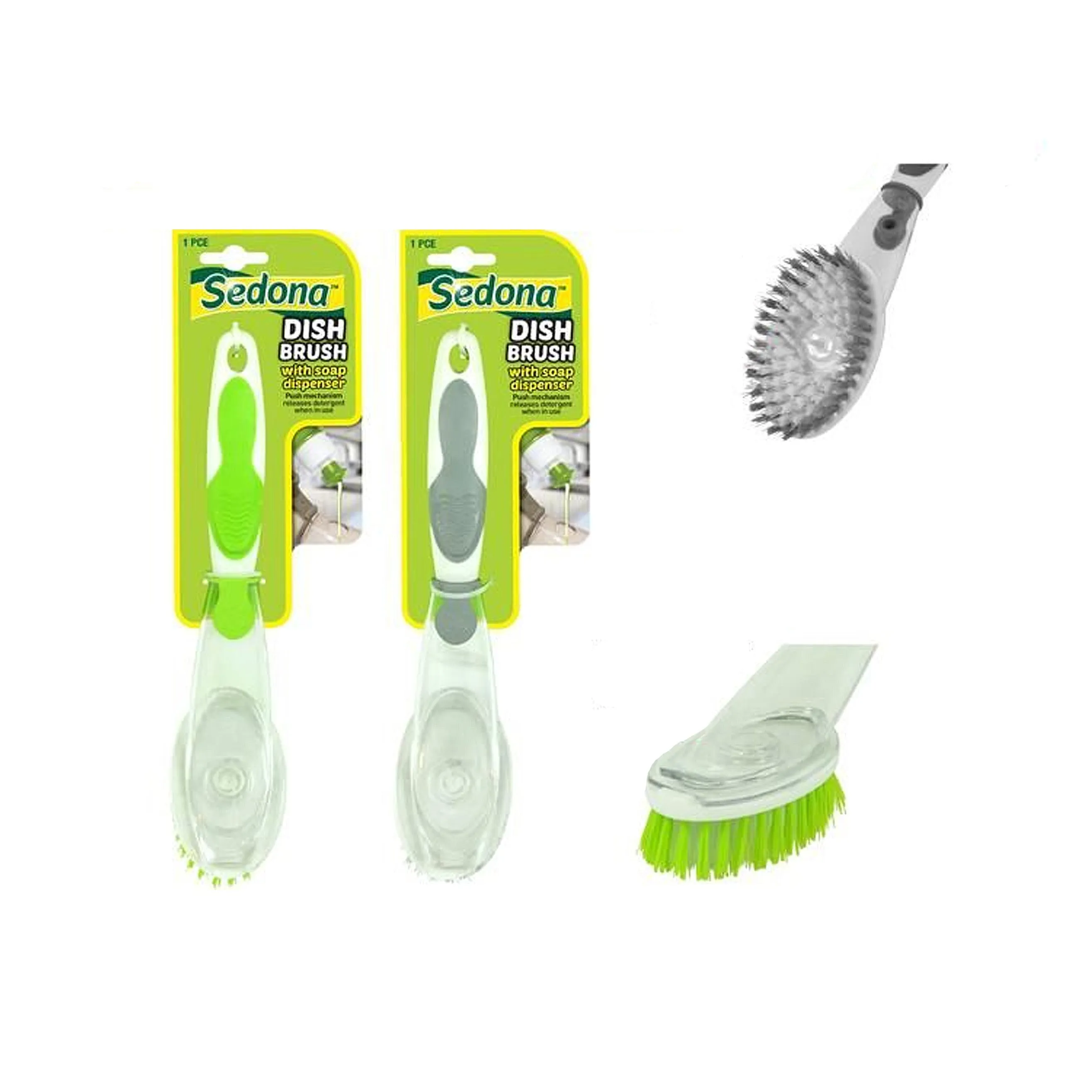 Detergent Dispenser Brush Palm Hand Soap Dish Oval Twist Head Push Button 6pk