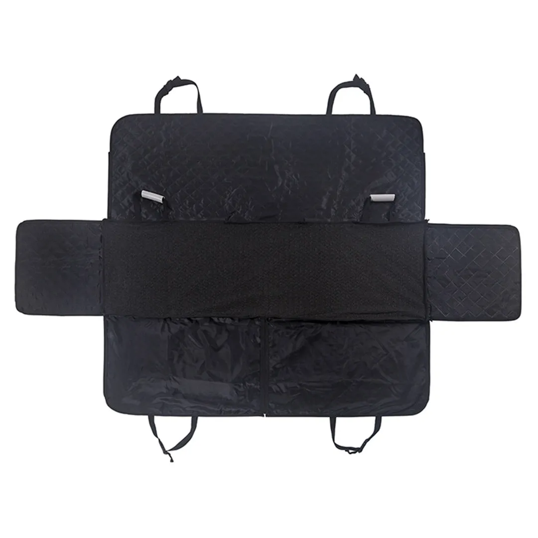Dog Car Seat Cover Set of 2 Premium Waterproof 600D Oxford Cloth Back Seat Protector Hammock Non-Slip Pet Mat - Black