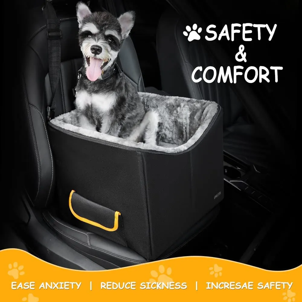 Dog Car Seat for Small Dogs, Elevated Dog Booster Seat Pet Travel Carrier Bed for Car with Adjustable Straps Pet Car Booster Seat for Small pets