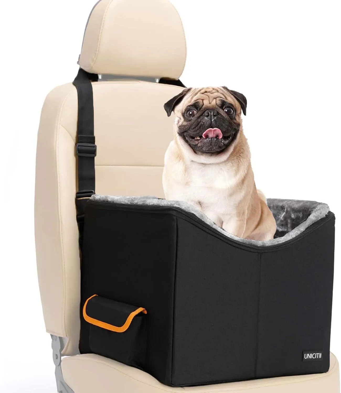 Dog Car Seat for Small Dogs, Elevated Dog Booster Seat Pet Travel Carrier Bed for Car with Adjustable Straps Pet Car Booster Seat for Small pets