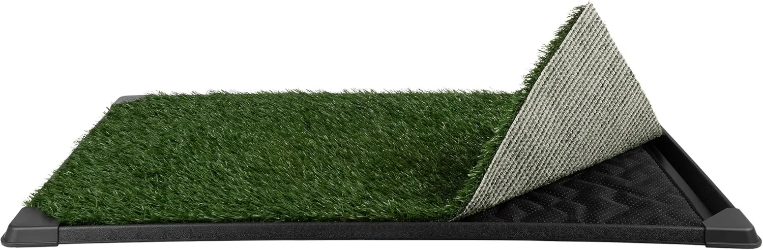 Dog Grass Pad with Tray - 41x27in Reusable Pee Pads for Dogs - 4-Layer Indoor/Outdoor Artificial Grass Pee Pad - Dog Housebreaking Supplies for Puppy Training by PETMAKER