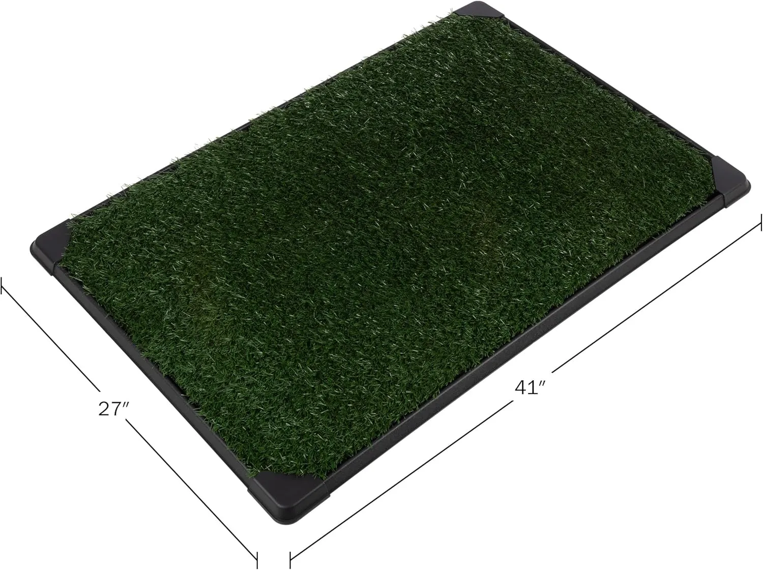 Dog Grass Pad with Tray - 41x27in Reusable Pee Pads for Dogs - 4-Layer Indoor/Outdoor Artificial Grass Pee Pad - Dog Housebreaking Supplies for Puppy Training by PETMAKER