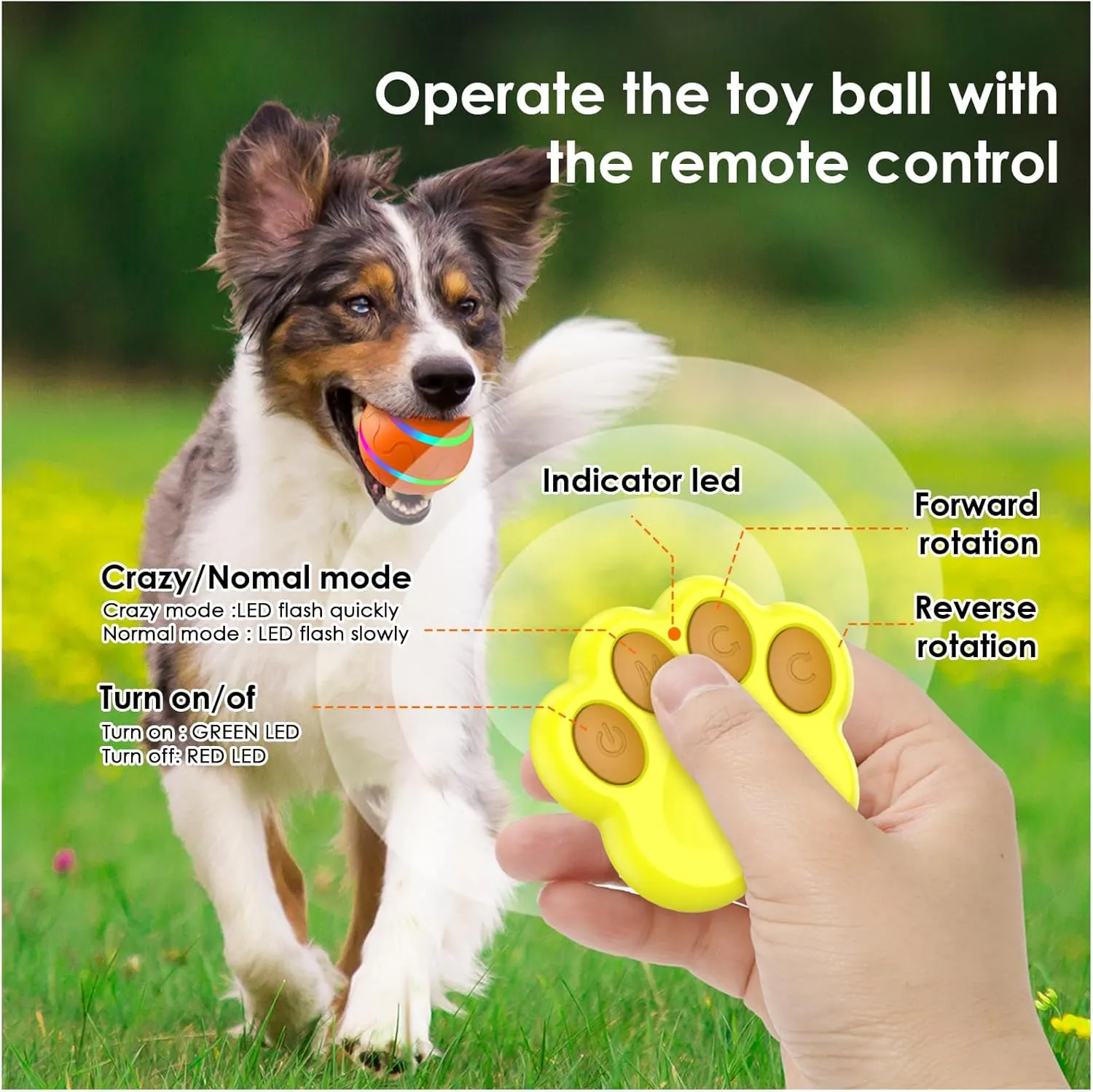Dog Toy Balls with Remote Control, Interactive Toys for Puppy Small Dogs Cats, Robust self-Rolling Ball, Tough Motion Activated Automatic Moving Dog Ball Toys Indoor Outdoor, Pink