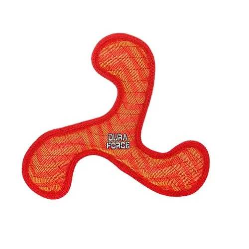 DuraForce Boomerang ZigZag Dog Toy, Red-Red
