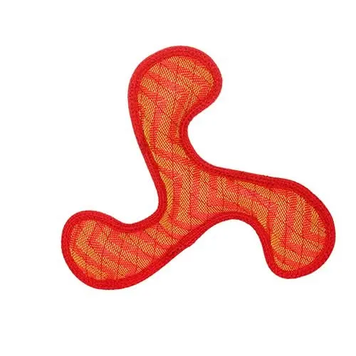 DuraForce Boomerang ZigZag Dog Toy, Red-Red