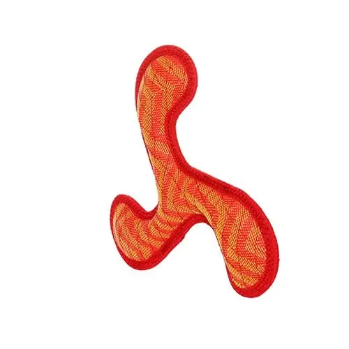 DuraForce Boomerang ZigZag Dog Toy, Red-Red