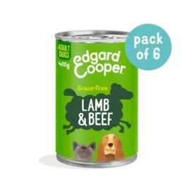 Edgard & Cooper Adult Grain Free Wet Dog Food with Lamb & Beef 6 x 400g
