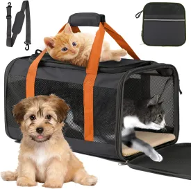 Extra Large Cat Carriers for Cats 20 lbs , Soft Sided Pet Carrier Bag for Dogs, Portable Large Dog Carrier- Collapsible Folding Pet Travel Carrier, Large Top Loading cat Carrier for 2 Cats
