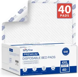 Extra Large Disposable Bed Pads 36"x 48"(40 Count) Adult Chucks Incontinence Underpads,Thicken Premium Tear Resistant Waterproof Pee Pads for Elderly,Kids,10X Super Absorbency Puppy Training Pads