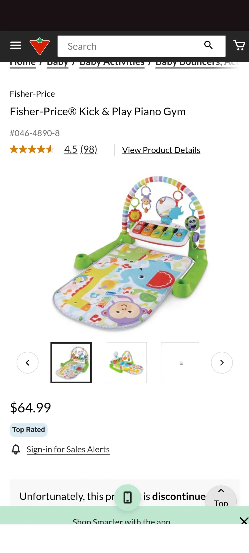Fisher price kick and play piano gym