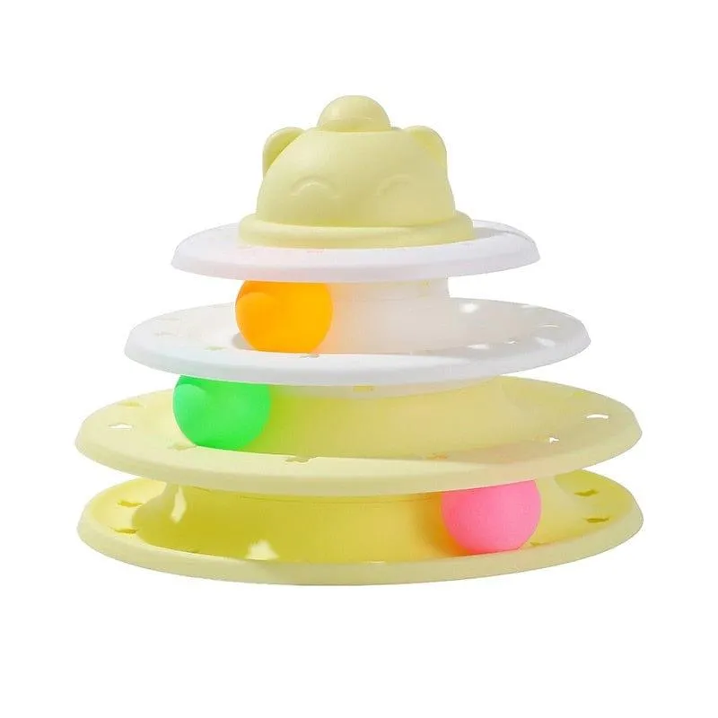 Four-Tier Ball Track Interactive Cat Tower Toy