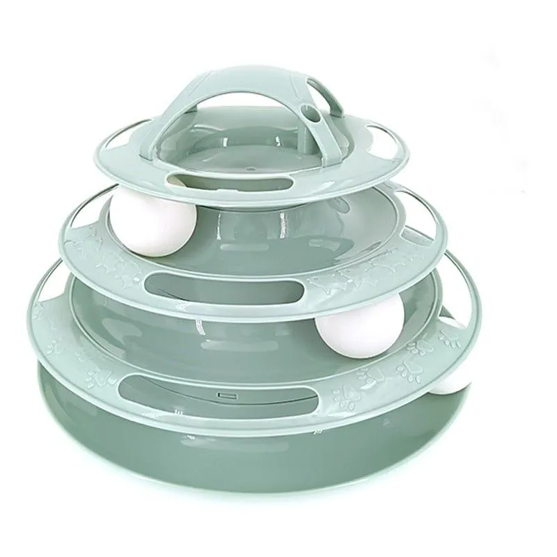 Four-Tier Ball Track Interactive Cat Tower Toy
