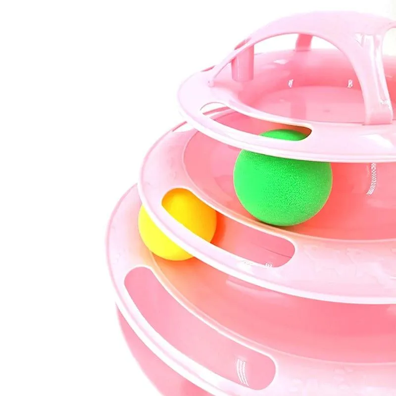 Four-Tier Ball Track Interactive Cat Tower Toy