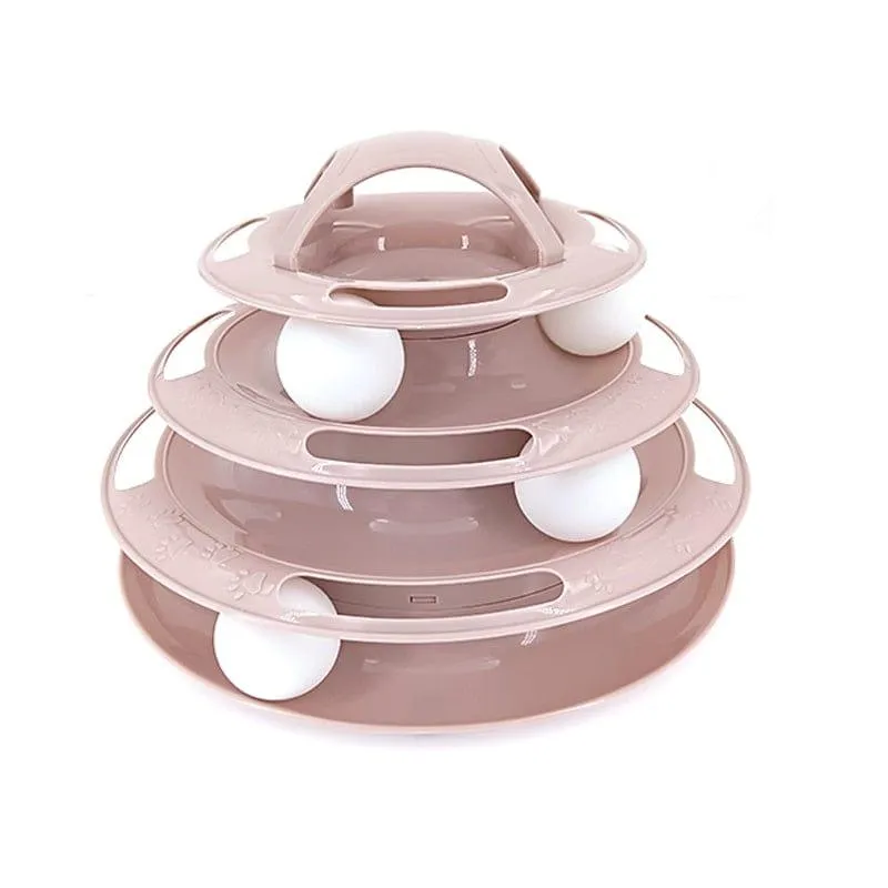 Four-Tier Ball Track Interactive Cat Tower Toy