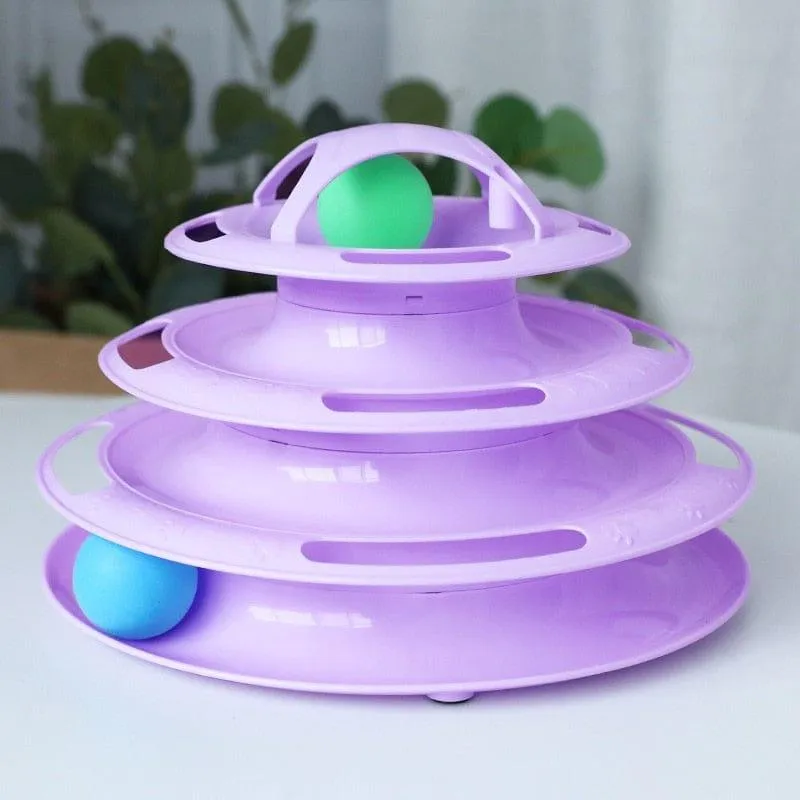 Four-Tier Ball Track Interactive Cat Tower Toy