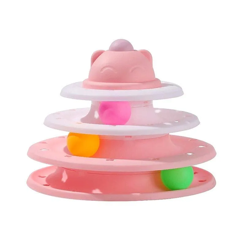 Four-Tier Ball Track Interactive Cat Tower Toy