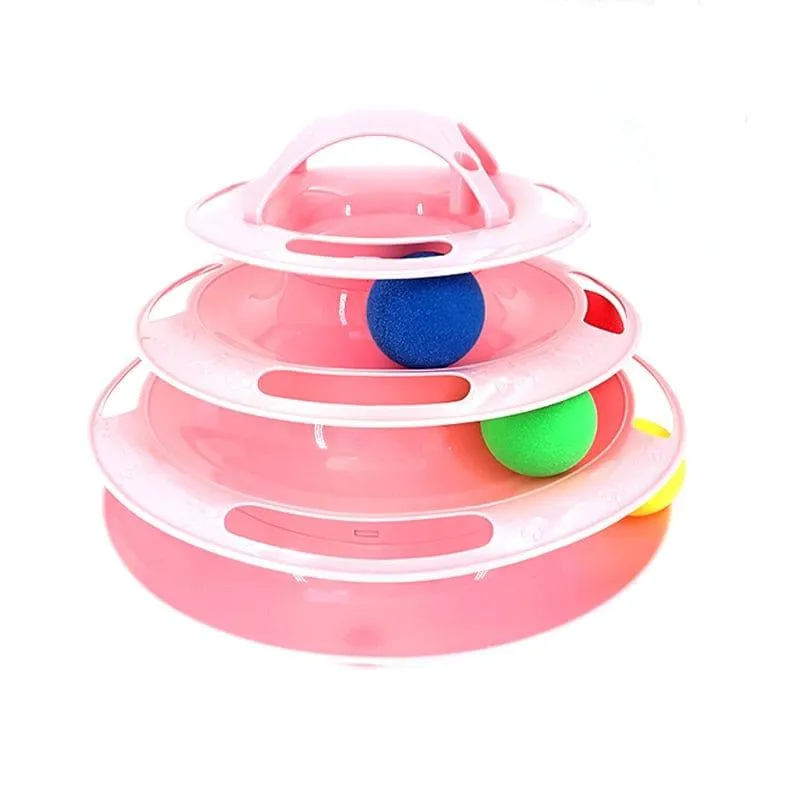 Four-Tier Ball Track Interactive Cat Tower Toy