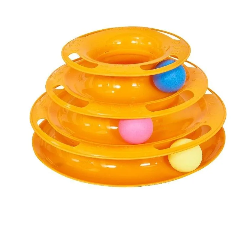 Four-Tier Ball Track Interactive Cat Tower Toy