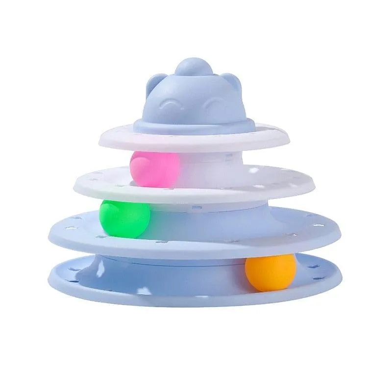 Four-Tier Ball Track Interactive Cat Tower Toy