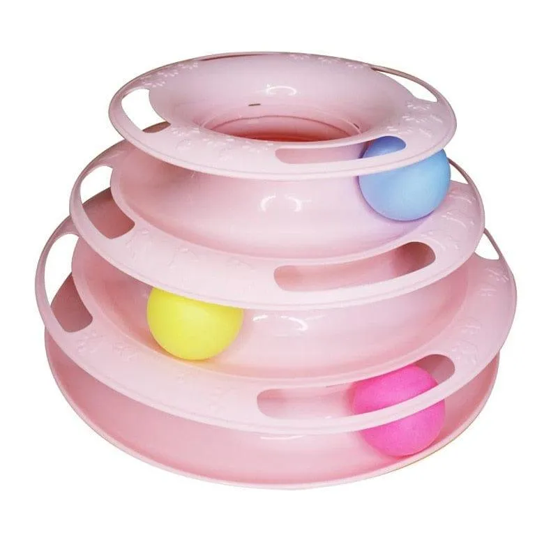 Four-Tier Ball Track Interactive Cat Tower Toy